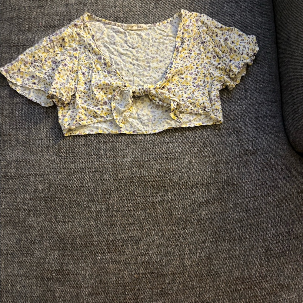 Floral Yellow Crop Top